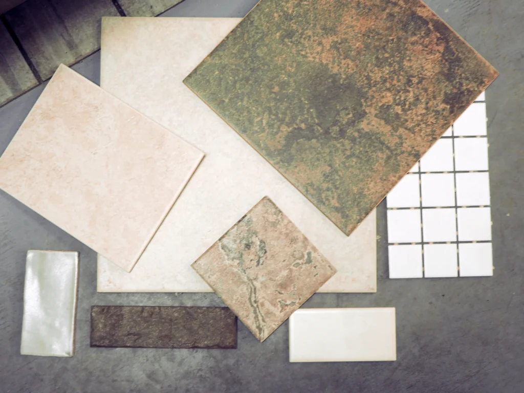 Donated floor coverings. Tiles in all sizes.